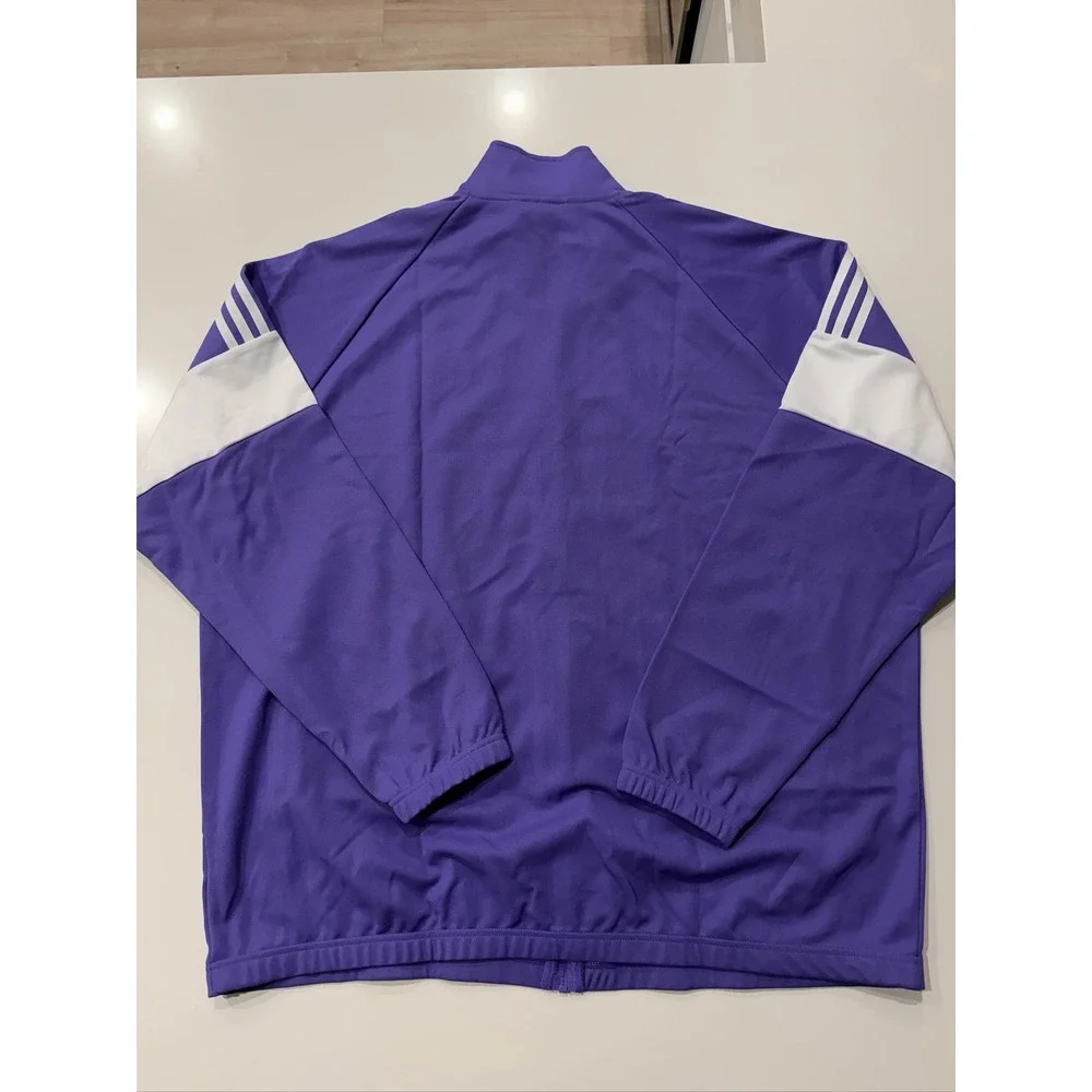 Adidas Real Madrid Lifestyler Track Jacket Men's 2XL Purple White KC7790 Soccer